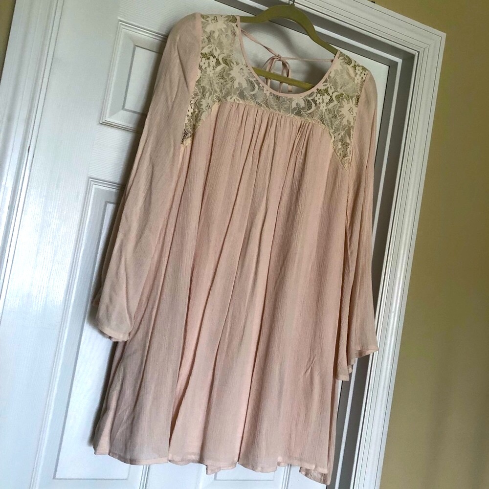 Light Pink Lace Swing Dress